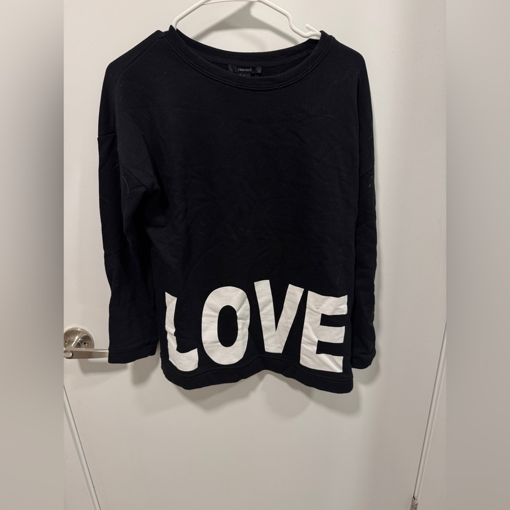 Forever 21 Black and White LOVE HATE Sweatshirt
